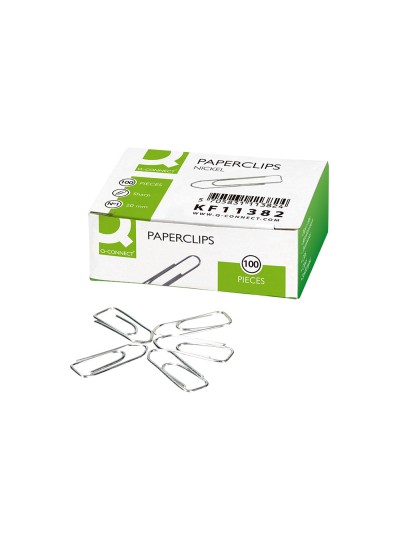 Clips niquelados q-connect n 1 picos 20 mm punta caja de 100 unidades