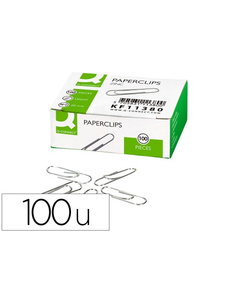 Clips zinc q-connect n 1 labiados 20 mm caja de 100 unidades