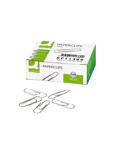 Clips zinc q-connect n 1 labiados 20 mm caja de 100 unidades