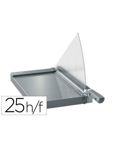 Cizalla de palanca leitz precision office pro a4+ base cristal longitud corte 381 mm capacidad de corte 25 hojas