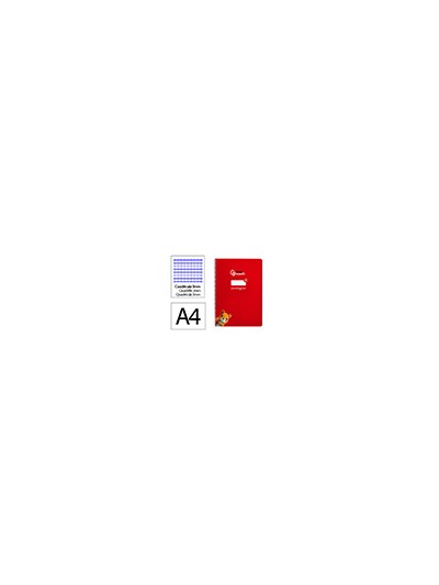 Cuaderno espiral liderpapel din a4 pautaguia tapa dura 80h 90 gr cuadro pautado 3mm color rojo