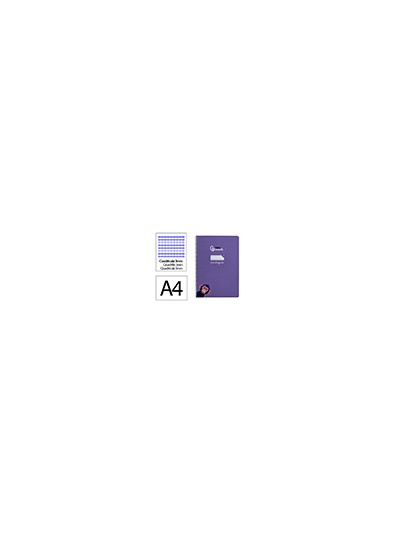 Cuaderno espiral liderpapel din a4 pautaguia tapa dura 80h 90 gr cuadro pautado 3mm color lila