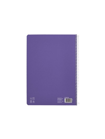 Cuaderno espiral liderpapel din a4 pautaguia tapa dura 80h 90 gr cuadro pautado 3mm color lila
