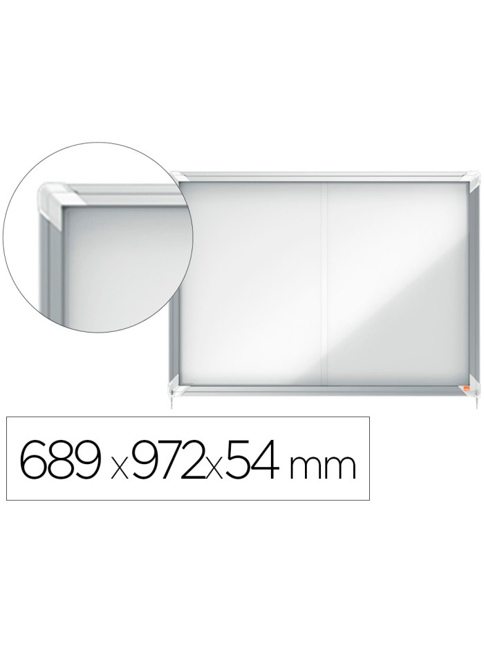 Vitrina de anuncios nobo premium plus magnetica con puerta corredera 8 x din a4 689x972x54 mm Vitrina de anuncios nobo premium plus magnetica con puerta corredera 8 x din a4 689x972x54 mm