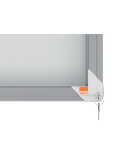 Vitrina de anuncios nobo premium plus magnetica con puerta corredera 8 x din a4 689x972x54 mm