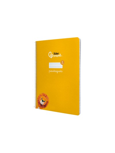 Cuaderno espiral liderpapel din a4 pautaguia tapa dura 80h 90 gr cuadro pautado 3mm color amarillo