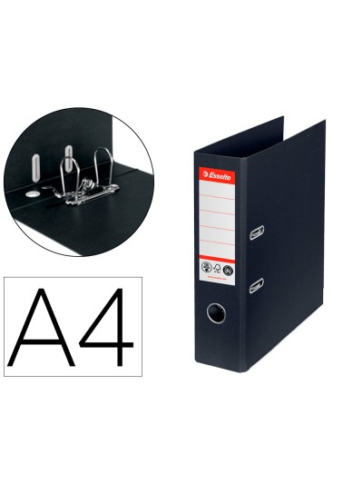 Archivador de palanca esselte n 1 co2 neutral din a4 carton forrado lomo 75 mm negro