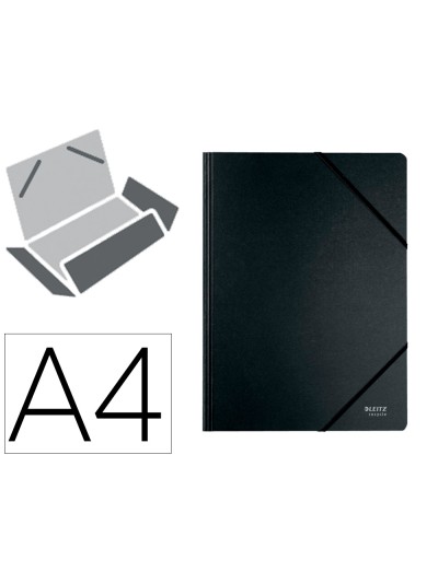 Carpeta leitz recycle gomas din a4 carton reciclabe 100% negro
