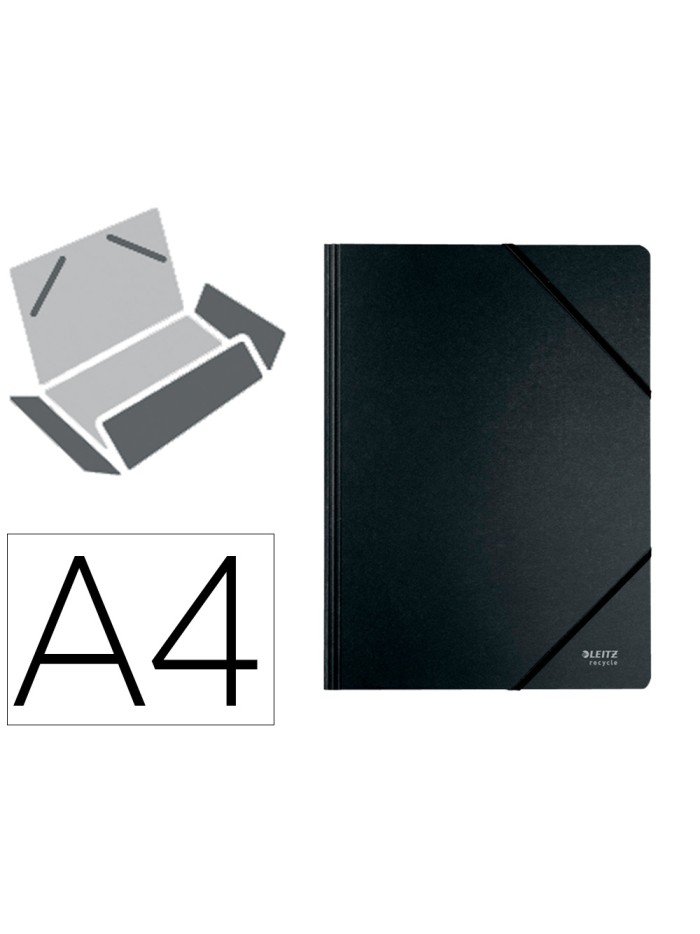 Carpeta leitz recycle gomas din a4 carton reciclabe 100% negro Carpeta leitz recycle gomas din a4 carton reciclabe 100% negro