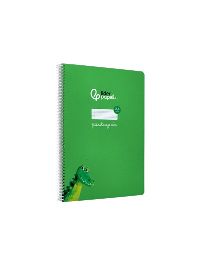Cuaderno espiral liderpapel din a4 pautaguia tapa dura 80h 90 gr cuadro pautado 2,5mm color verde