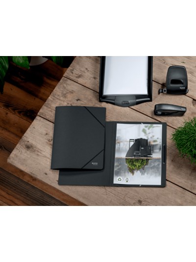 Carpeta leitz recycle gomas din a4 carton reciclabe 100% negro