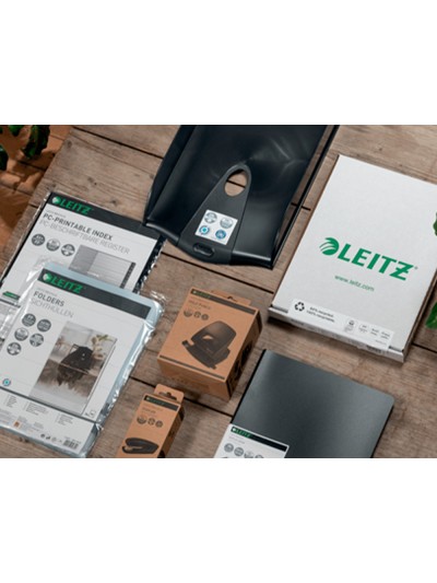 Carpeta leitz recycle gomas din a4 carton reciclabe 100% negro
