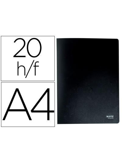 Carpeta leitz recycle escaparate din a4 20 fundas polipropileno negro