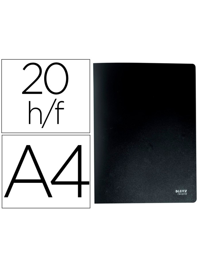 Carpeta leitz recycle escaparate din a4 20 fundas polipropileno negro Carpeta leitz recycle escaparate din a4 20 fundas polipropileno negro