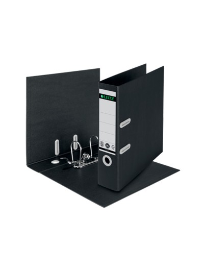 Archivador de palanca leitz recycle din a4 carton reciclado y reciclable 100% 180 lomo 80 mm negro