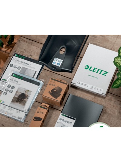 Archivador de palanca leitz recycle din a4 carton reciclado y reciclable 100% 180 lomo 80 mm negro