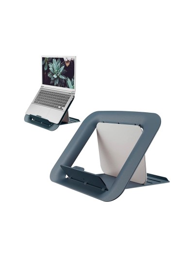 Soporte para portatil leitz ergo cosy ajustable 4 alturas color gris 310x50x247 mm