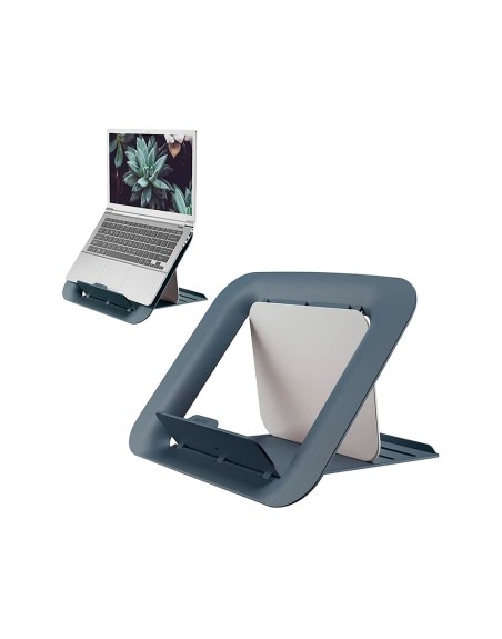 Soporte para portatil leitz ergo cosy ajustable 4 alturas color gris 310x50x247 mm