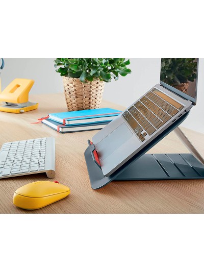 Soporte para portatil leitz ergo cosy ajustable 4 alturas color gris 310x50x247 mm