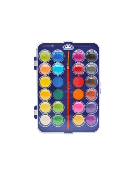 Acuarela liderpapel 24 colores con pincel estuche de plastico