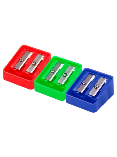 Sacapuntas liderpapel plastico 2 usos colores surtidos