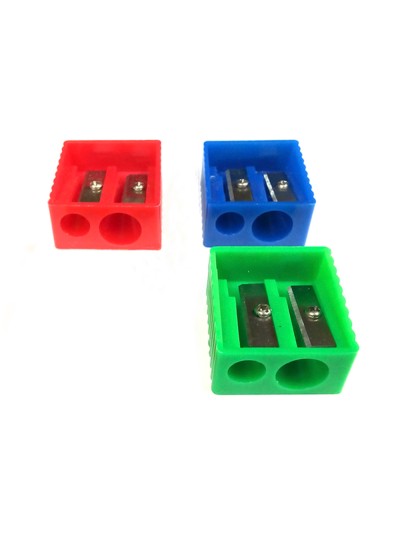 Sacapuntas liderpapel plastico 2 usos colores surtidos