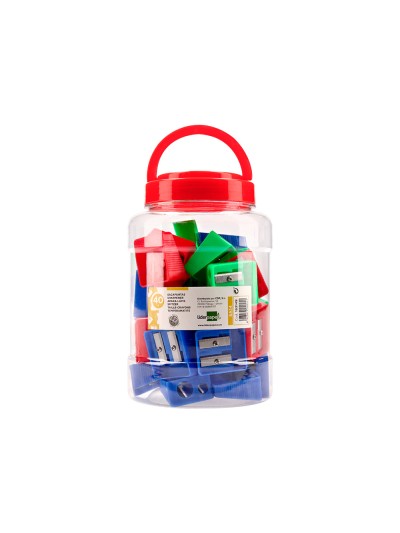 Sacapuntas liderpapel plastico 2 usos colores surtidos