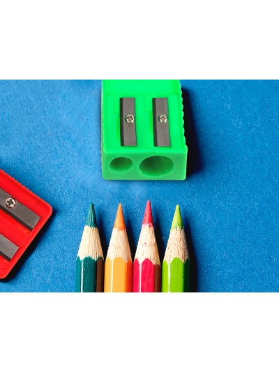 Sacapuntas liderpapel plastico 2 usos colores surtidos
