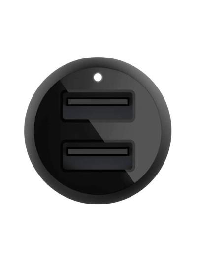 Cargador para coche belkin ccb001btbk doble usb-a 24w 12w x2 color negro