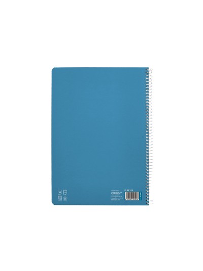 Cuaderno espiral liderpapel din a4 pautaguia tapa dura 80h 90 gr cuadro pautado 2,5mm color azul