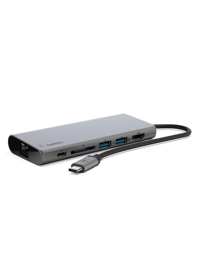 Adaptador belkin avc008btsgy multipuerto usb-c a ethernet / usb-c / usb-a / hdmi / sd color gris Adaptador belkin avc008btsgy multipuerto usb-c a ethernet / usb-c / usb-a / hdmi / sd color gris