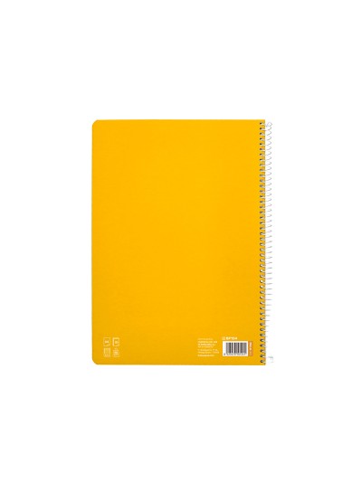 Cuaderno espiral liderpapel din a4 pautaguia tapa dura 80h 90 gr cuadro pautado 2,5 mm color amarillo