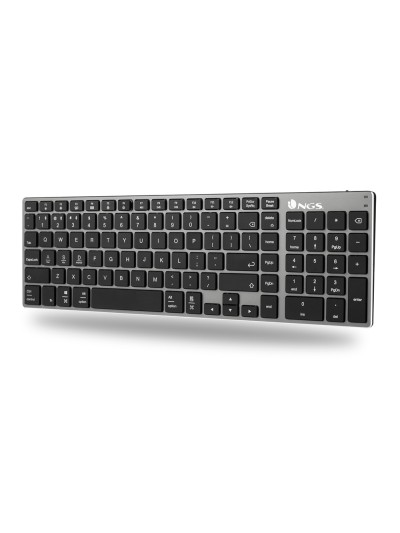 Teclado ngs fortune multimode inalambrico 12 teclas multimedia color aluminio 364x116x14 mm