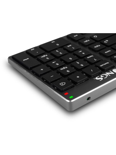 Teclado ngs fortune multimode inalambrico 12 teclas multimedia color aluminio 364x116x14 mm