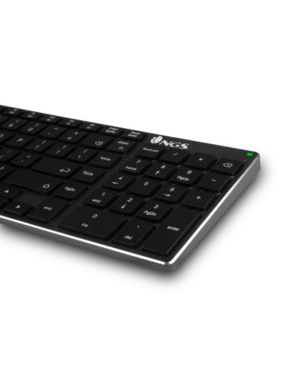 Teclado ngs fortune multimode inalambrico 12 teclas multimedia color aluminio 364x116x14 mm
