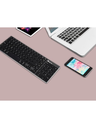 Teclado ngs fortune multimode inalambrico 12 teclas multimedia color aluminio 364x116x14 mm