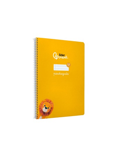 Cuaderno espiral liderpapel din a4 pautaguia tapa dura 80h 90 gr cuadro pautado 2,5 mm color amarillo