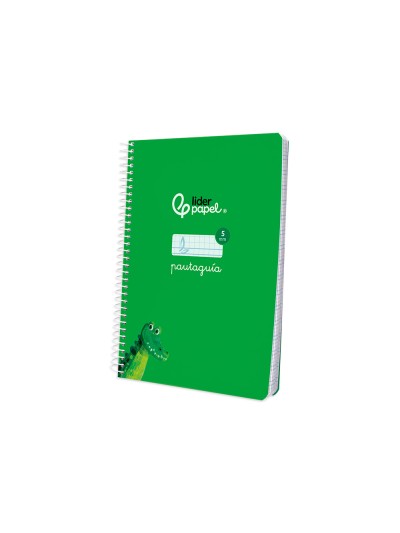 Cuaderno espiral liderpapel din a5 pautaguia tapa blanda 40 h 75 gr cuadro pautado 5mm color verde