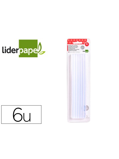 Barra termofusible liderpapel de 11 mm de diametro x 200 mm de largo blister de 6 unidades