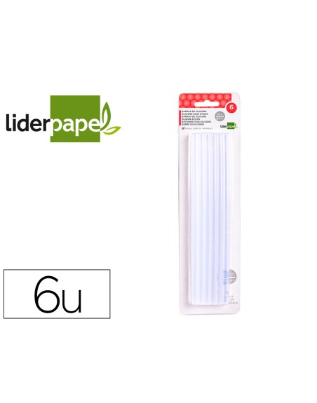 Barra termofusible liderpapel de 11 mm de diametro x 200 mm de largo blister de 6 unidades