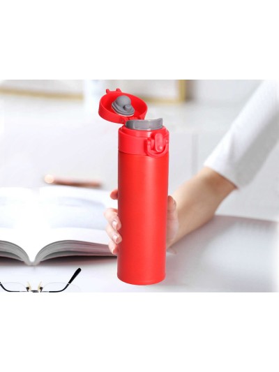 Termo liderpapel acero inoxidable con doble cobertura y sistema de apertura facil con boton 330 ml