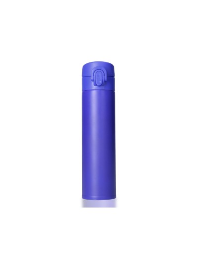 Termo liderpapel acero inoxidable con doble cobertura y sistema de apertura facil con boton 330 ml