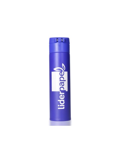 Termo liderpapel acero inoxidable con doble cobertura y sistema de apertura facil con boton 330 ml