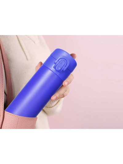 Termo liderpapel acero inoxidable con doble cobertura y sistema de apertura facil con boton 330 ml