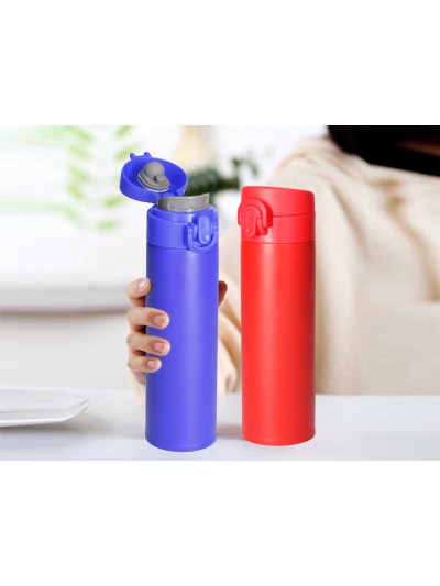 Termo liderpapel acero inoxidable con doble cobertura y sistema de apertura facil con boton 330 ml