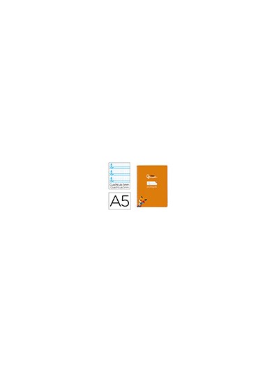 Cuaderno espiral liderpapel din a5 pautaguia tapa blanda 40 h 75 gr cuadro pautado 5mm color naranja