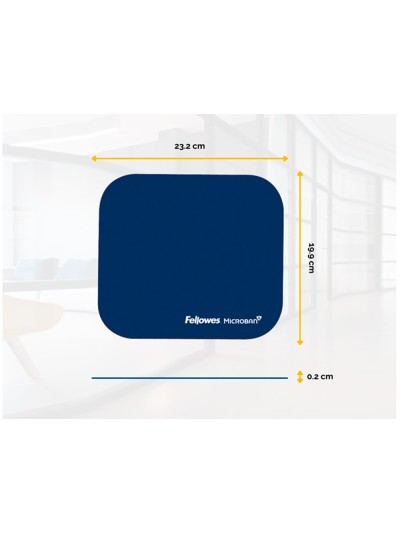 Alfombrilla para raton fellowes con proteccion microban color azul 226x192x3 mm