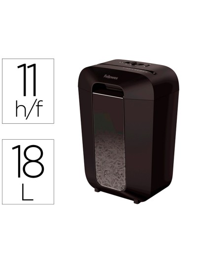 Destructora de documentos fellowes lx-70d capacidad 11h seguridad p4 destruye grapas clips y tarjeta papelera 18 l