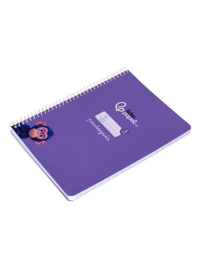 Cuaderno espiral liderpapel din a5 pautaguia tapa blanda 40h 75gr cuadro pautado 5mm color lila