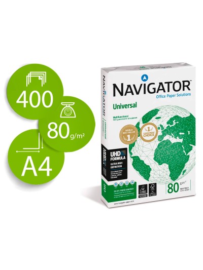 Papel fotocopiadora navigator din a4 80 gramos paquete de 400 hojas